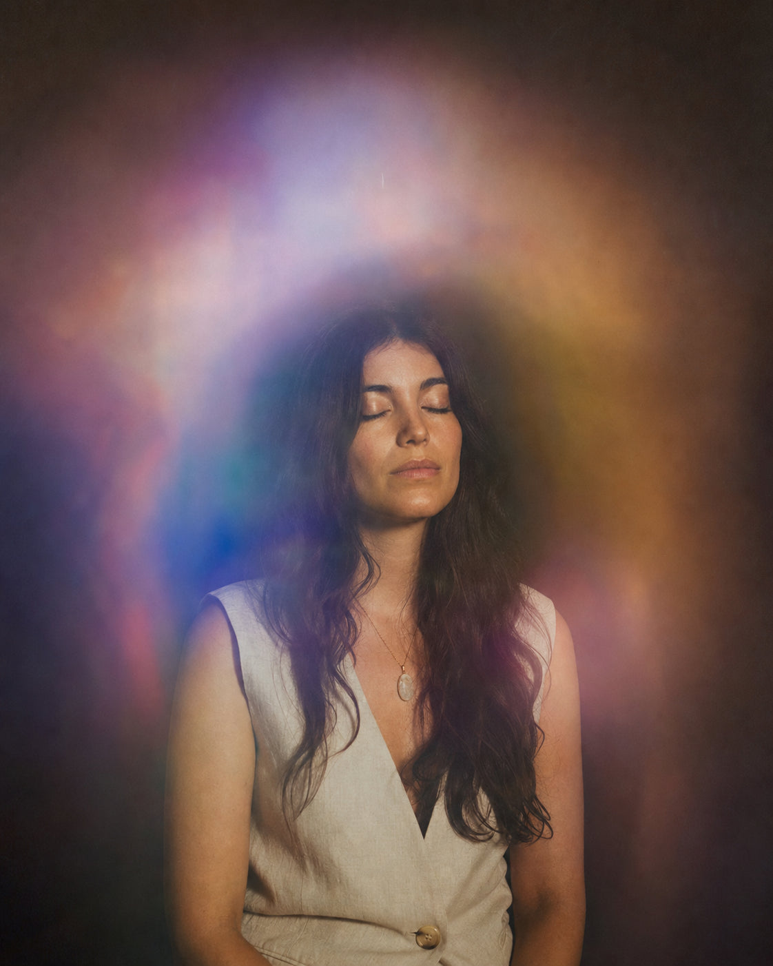 Illustrative aura portrait in soft colors
